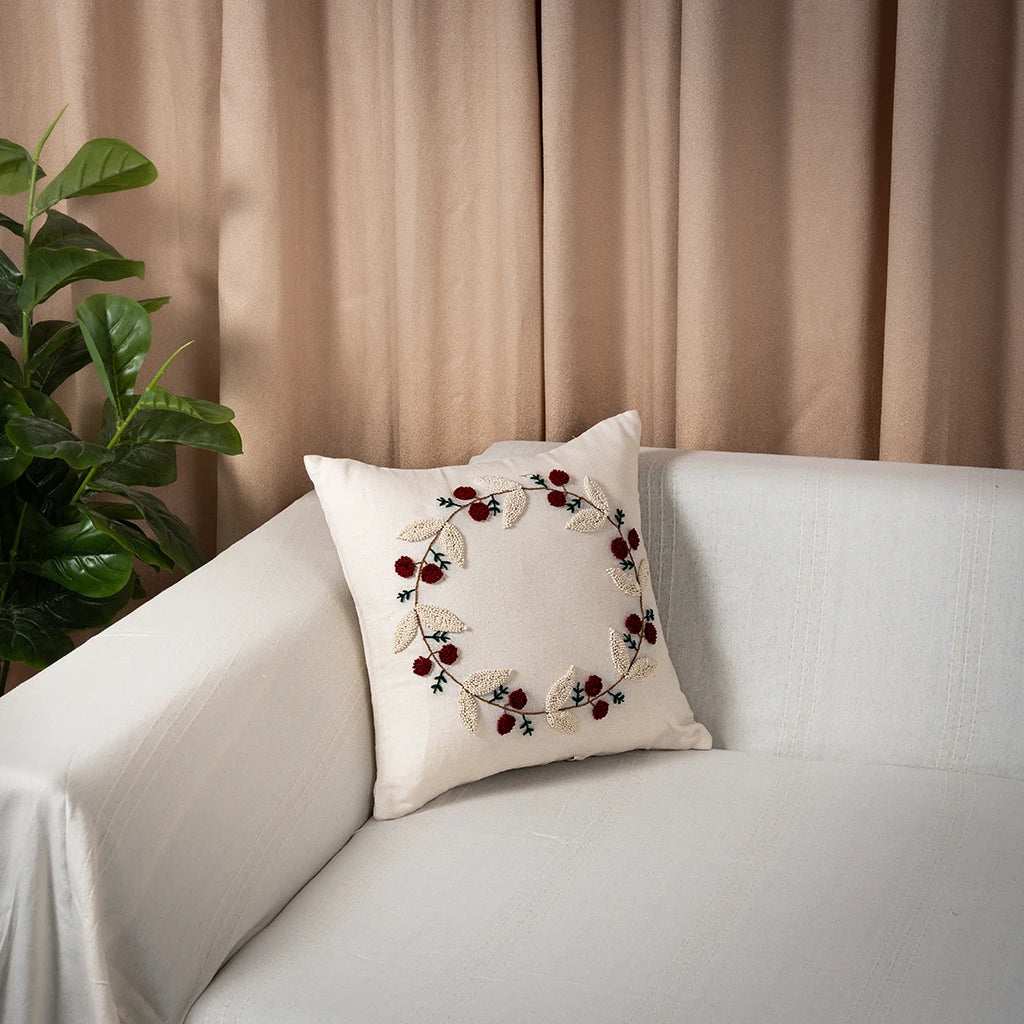 Decorative Throw Pillow Covers – 100% Cotton, Embroidered, 40x40 cm – Multiple Designs
