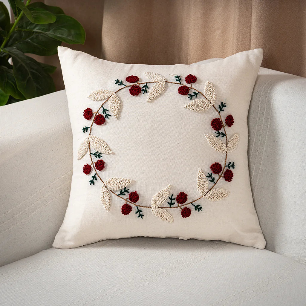 Decorative Throw Pillow Covers – 100% Cotton, Embroidered, 40x40 cm – Multiple Designs