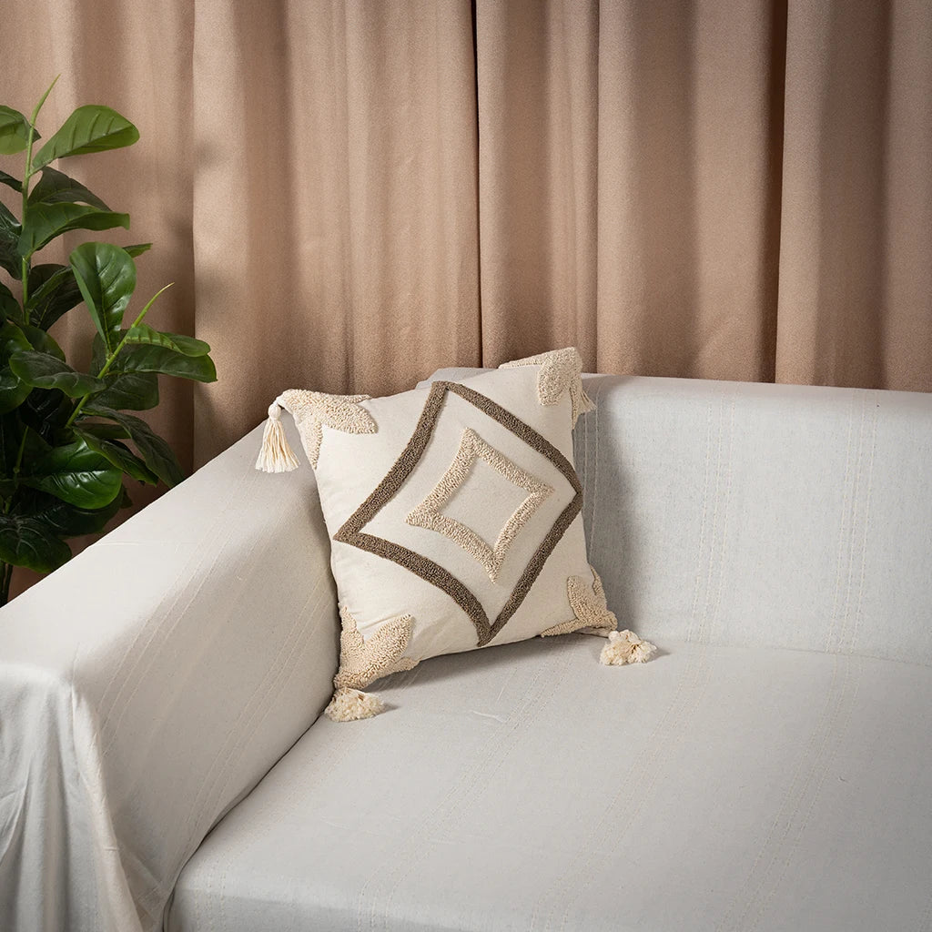 Decorative Throw Pillow Covers – 100% Cotton, Embroidered, 40x40 cm – Multiple Designs
