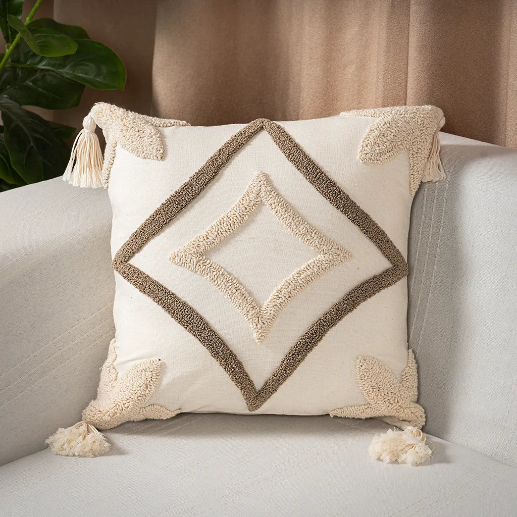 Decorative Throw Pillow Covers – 100% Cotton, Embroidered, 40x40 cm – Multiple Designs