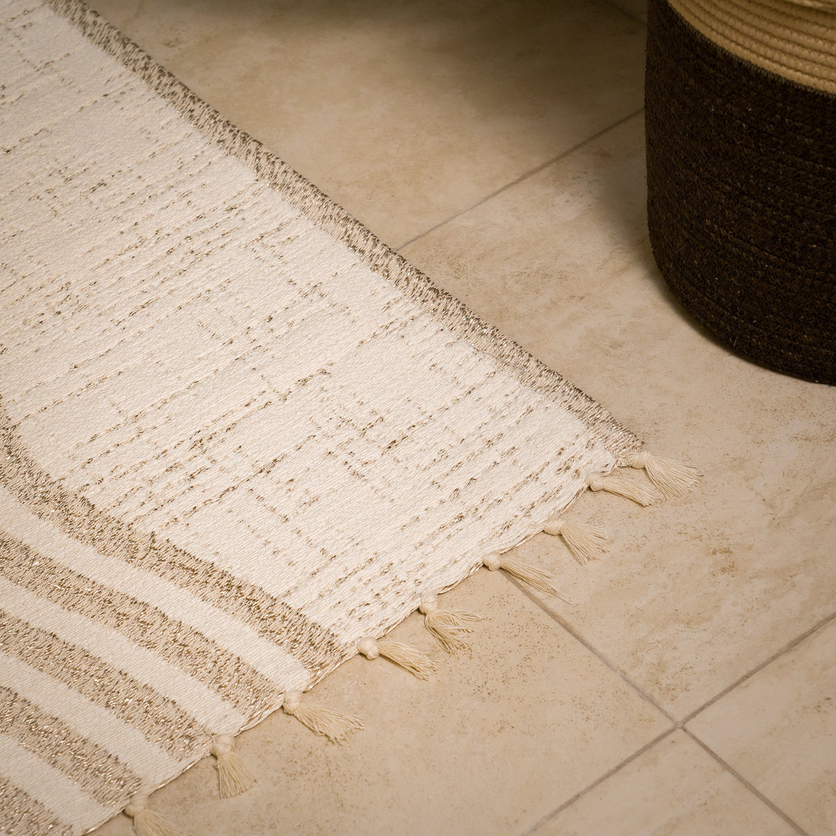 Sable Reversible Cotton Bath Mat — 35 × 22 in