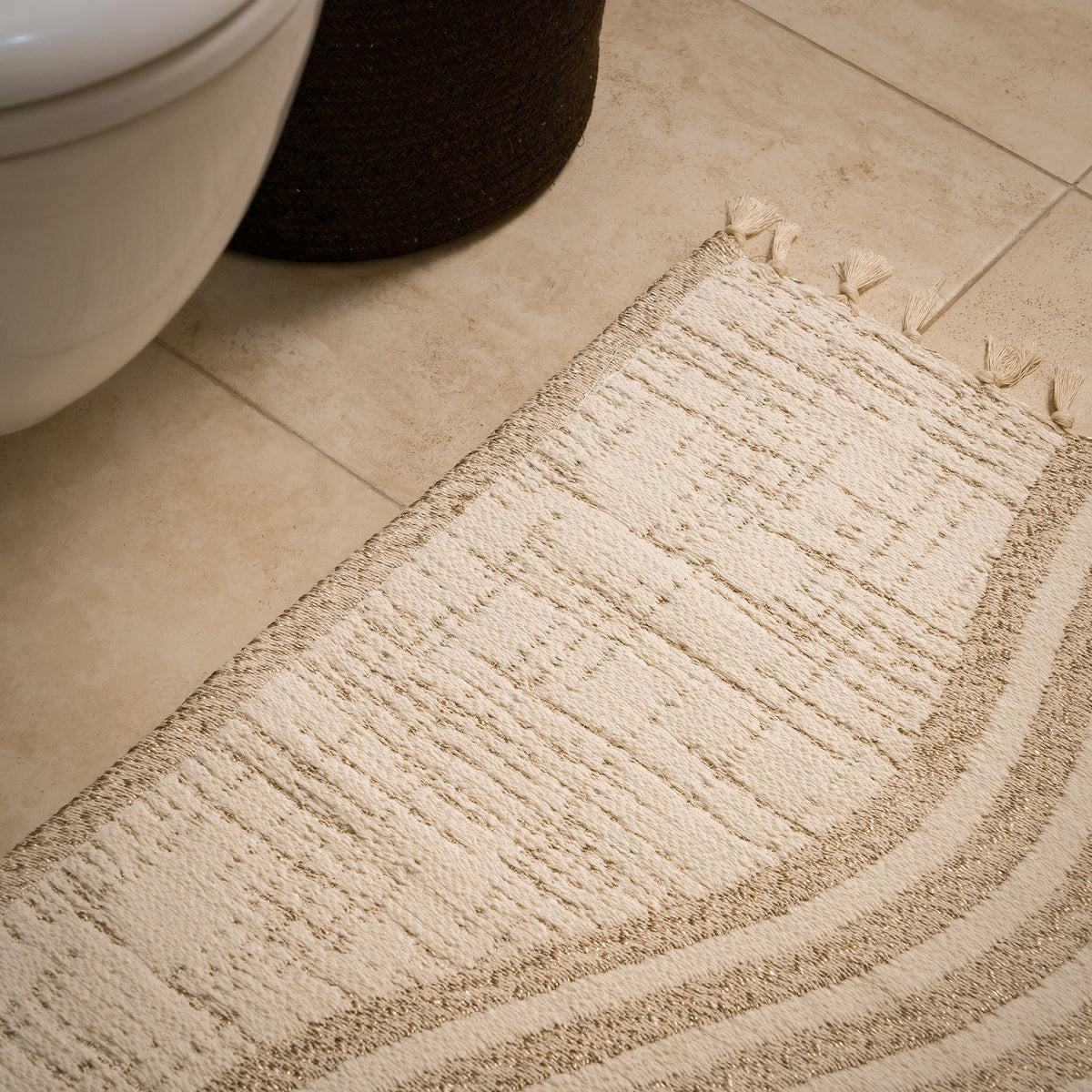 Sable Reversible Cotton Bath Mat — 35 × 22 in