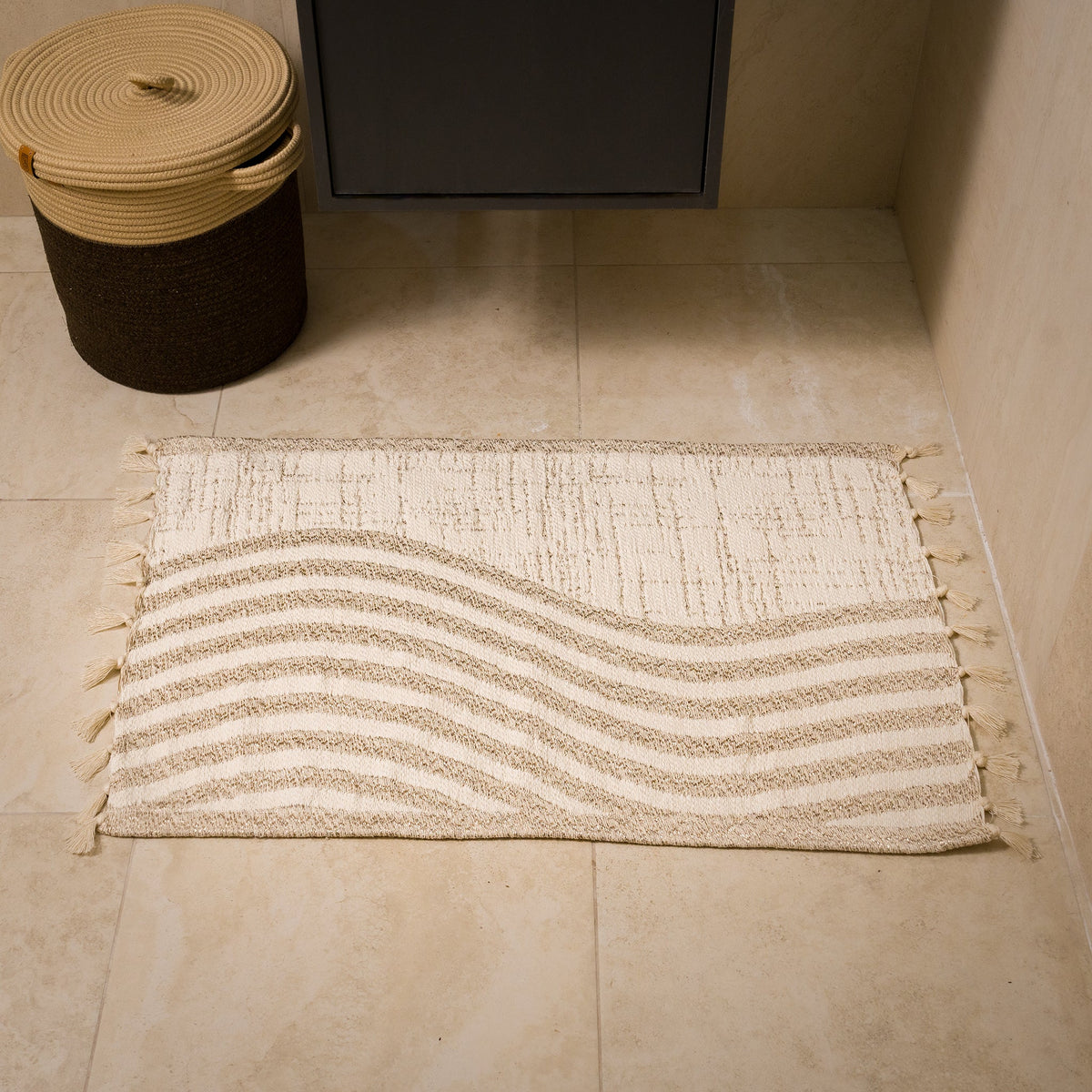 Sable Reversible Cotton Bath Mat — 35 × 22 in