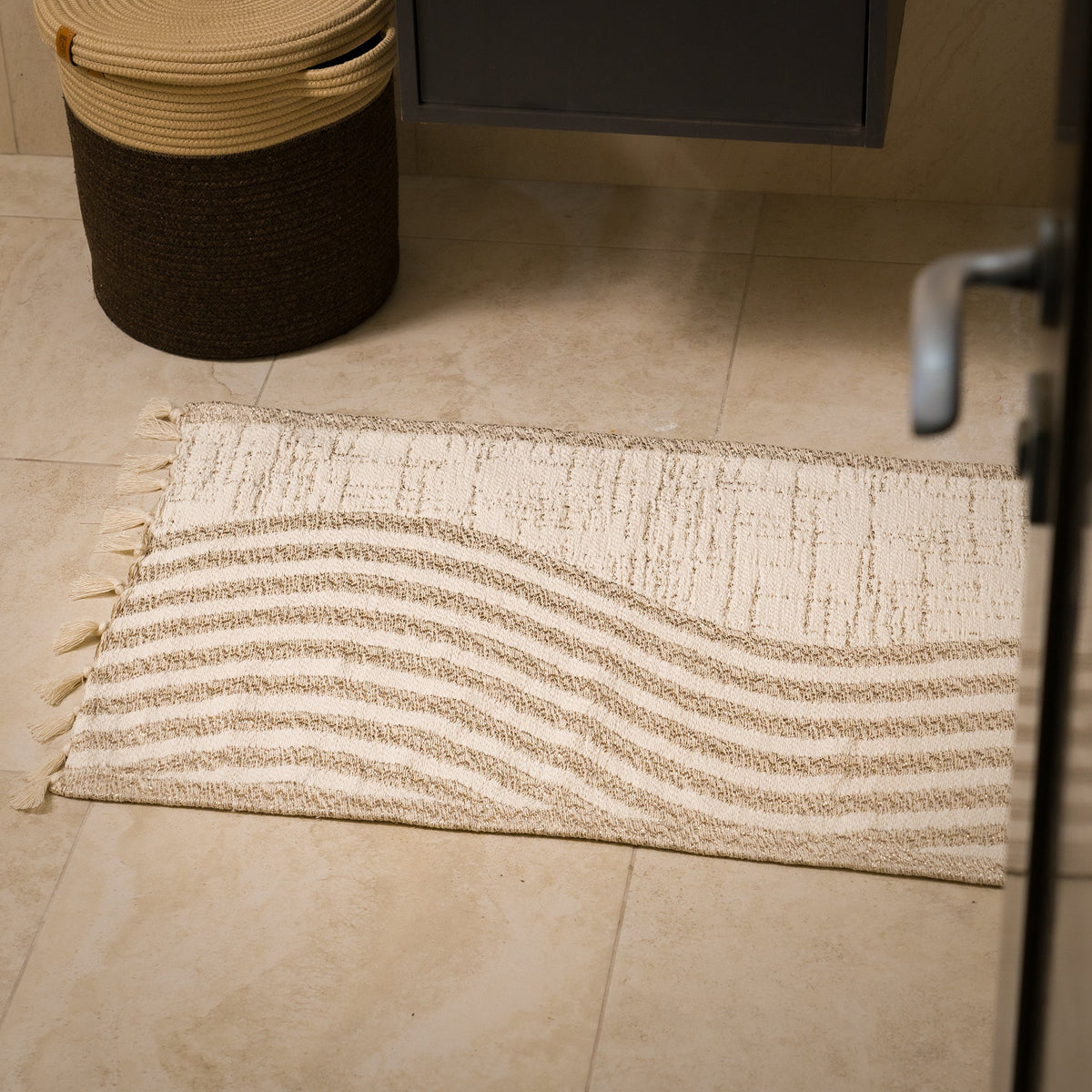Sable Reversible Cotton Bath Mat — 35 × 22 in