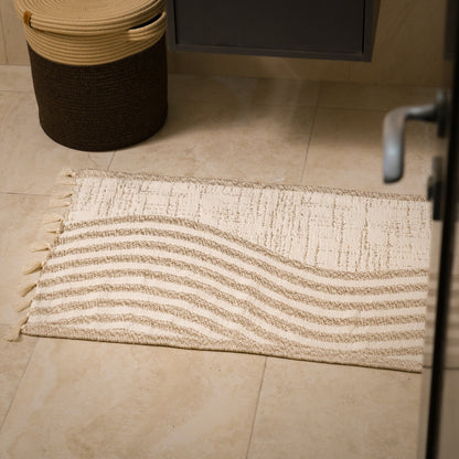 Sable Reversible Cotton Bath Mat — 35 × 22 in