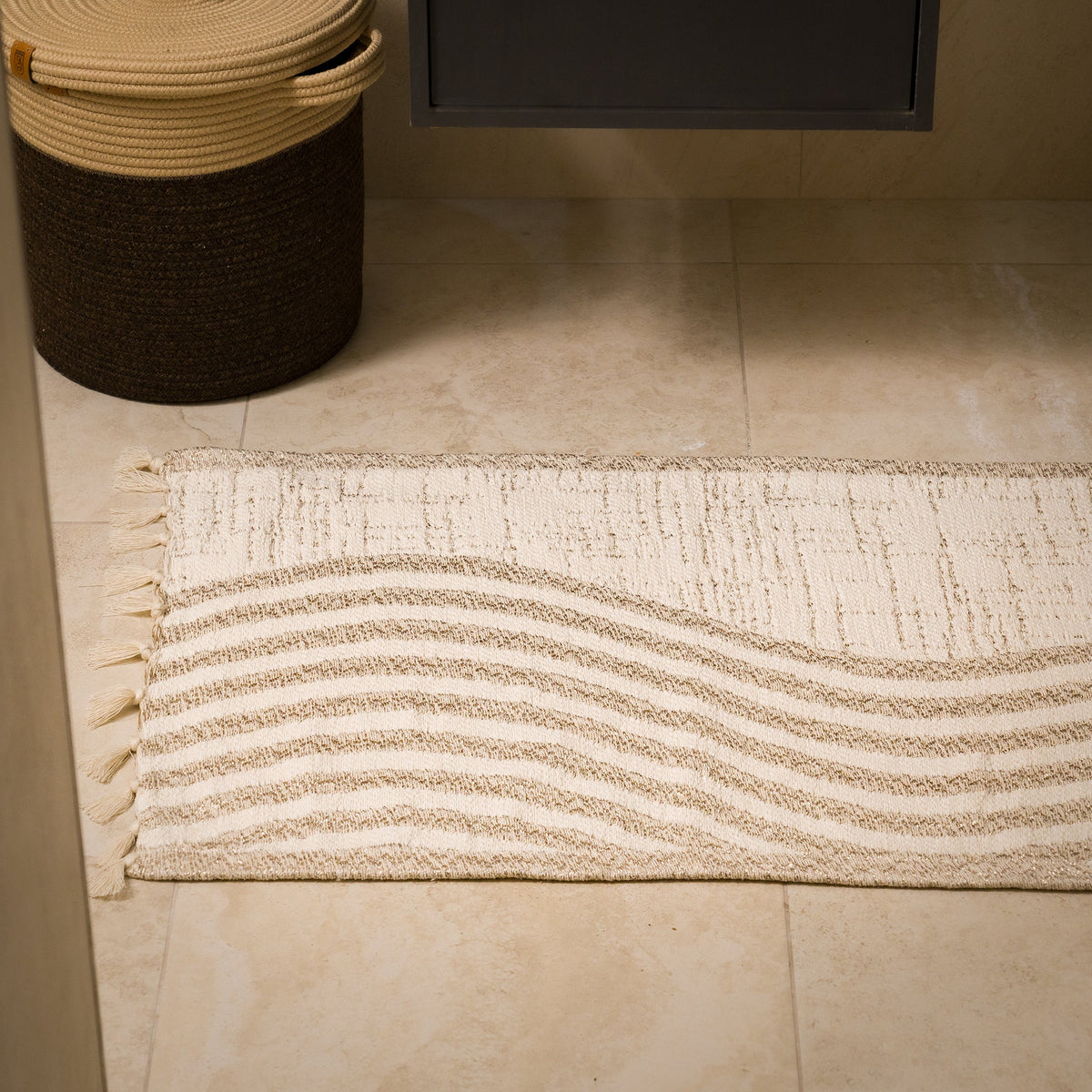 Sable Reversible Cotton Bath Mat — 35 × 22 in