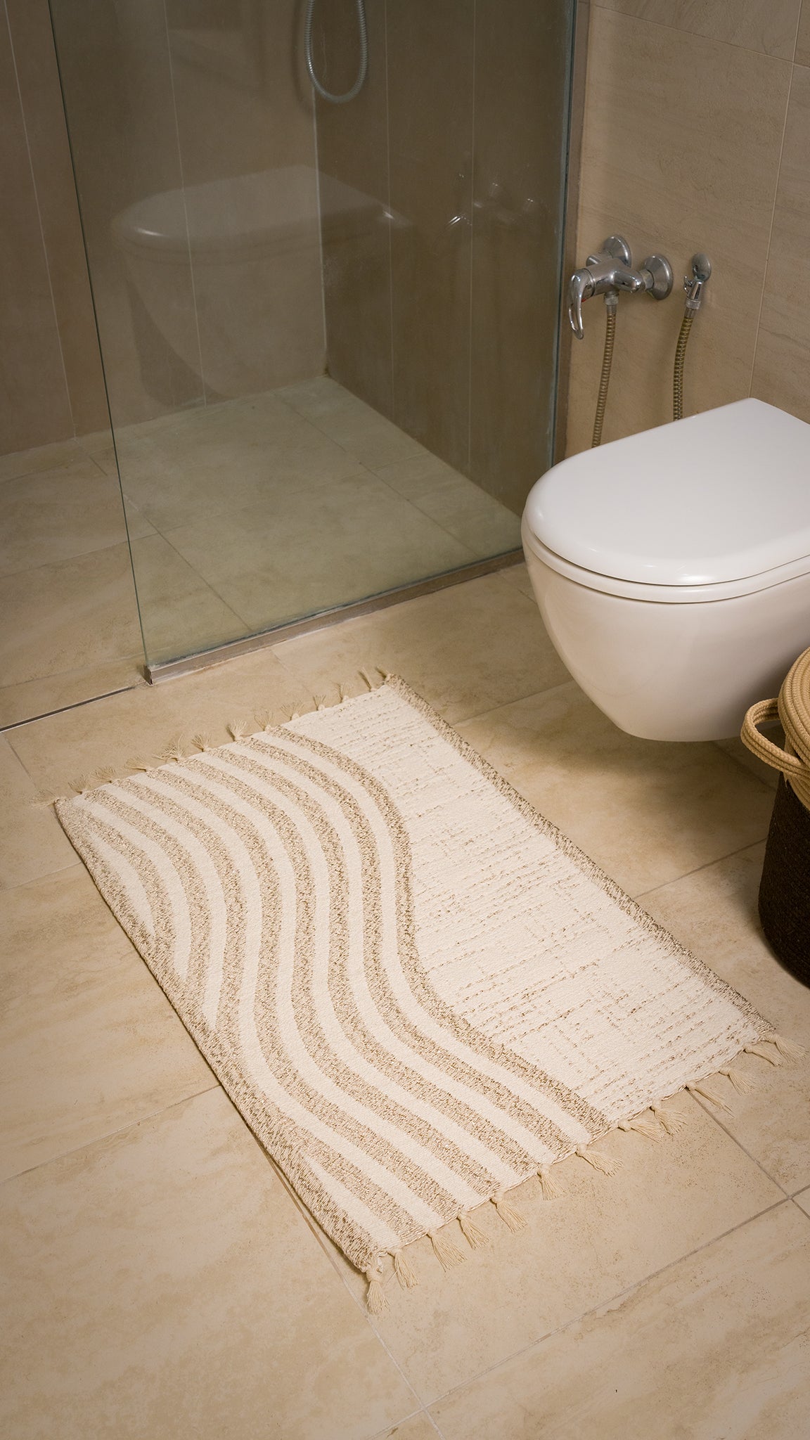 Sable Reversible Cotton Bath Mat — 35 × 22 in