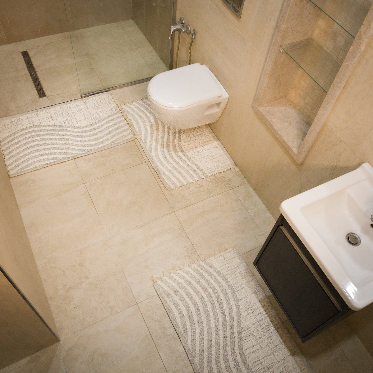Sable Reversible Cotton Bath Mat — 35 × 22 in