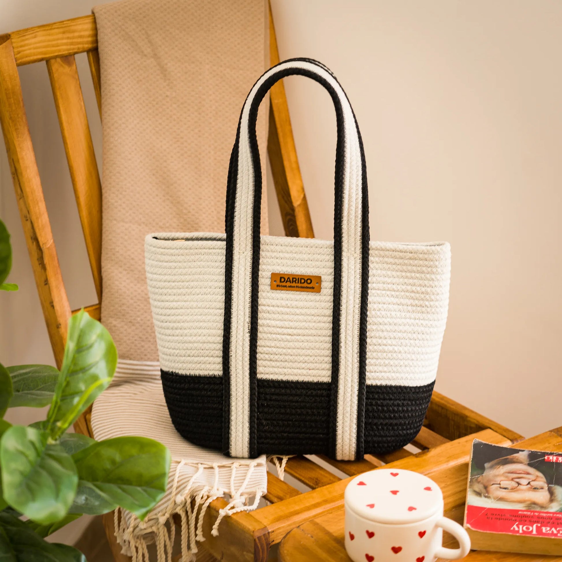 Quotina – Handmade Large Woven Cotton Tote Bag