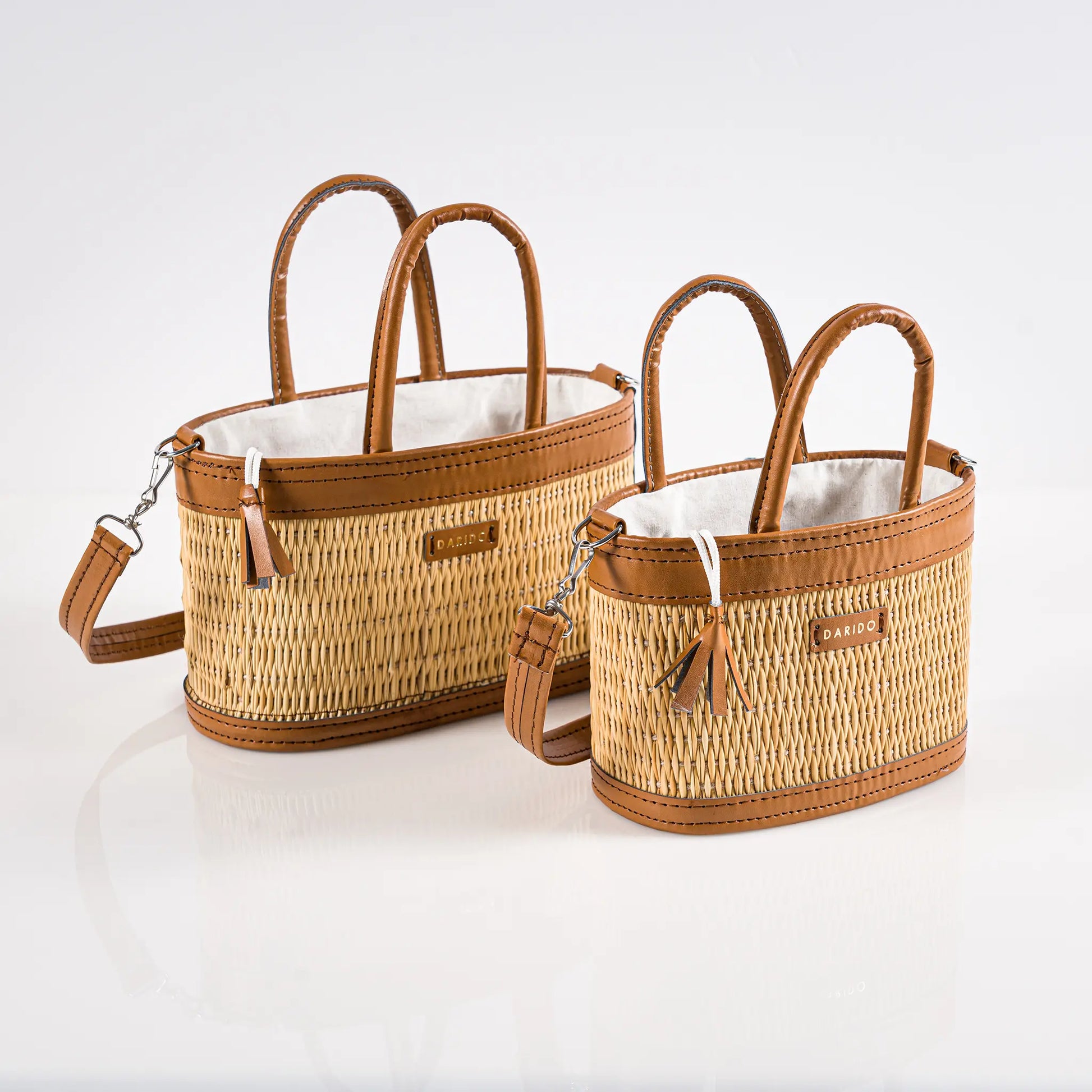 Handmade Natural Fiber Handbag – Couffin Coquette with Detachable Strap