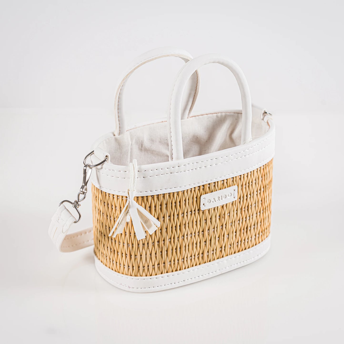 Handmade Natural Fiber Handbag – Couffin Coquette with Detachable Strap