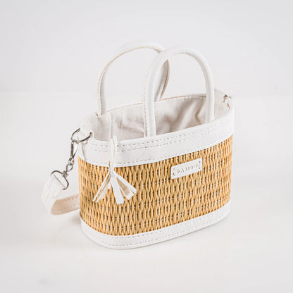 Handmade Natural Fiber Handbag – Couffin Coquette with Detachable Strap