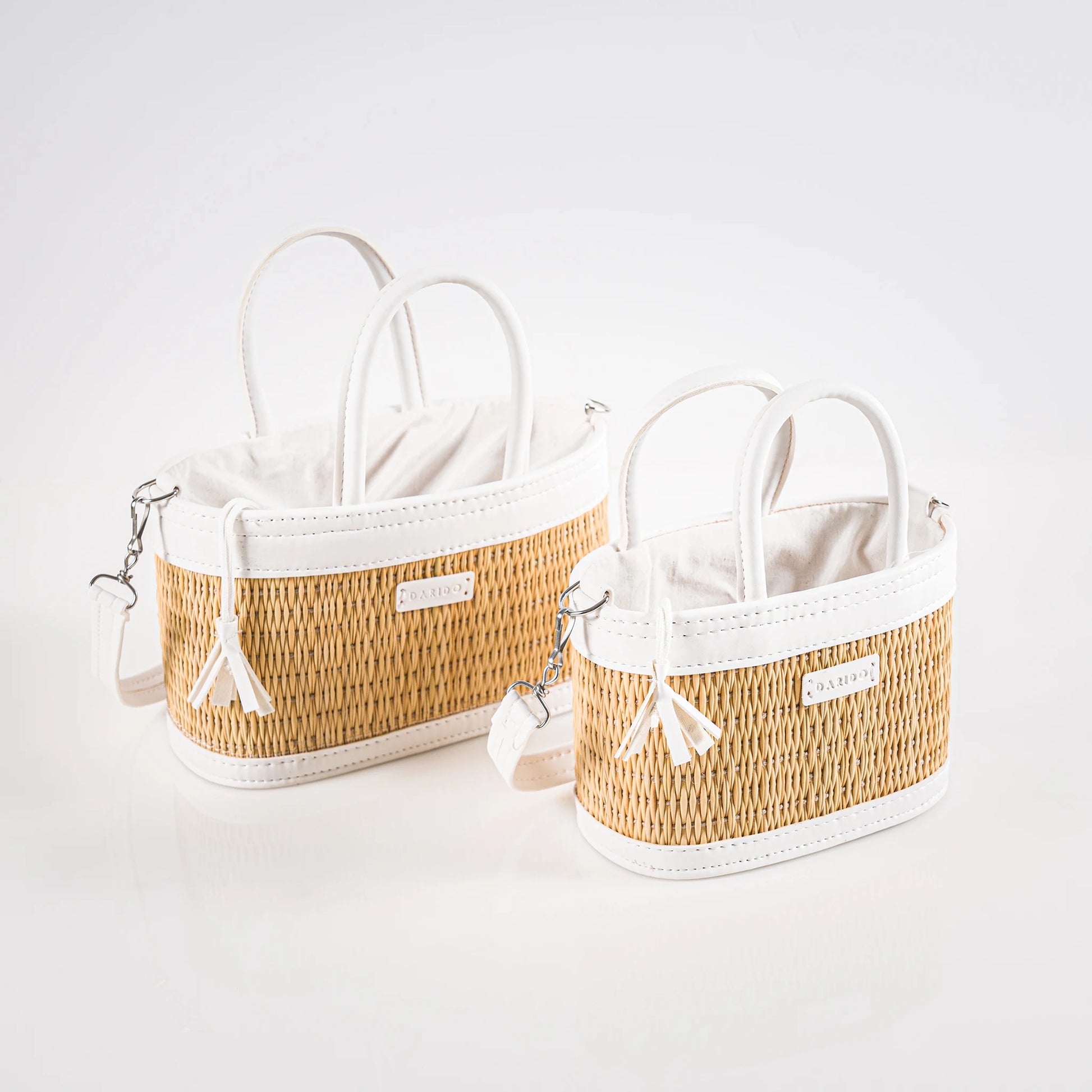 Handmade Natural Fiber Handbag – Couffin Coquette with Detachable Strap