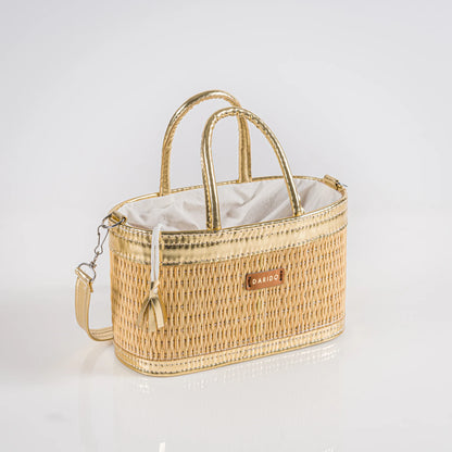 Handmade Natural Fiber Handbag – Couffin Coquette with Detachable Strap
