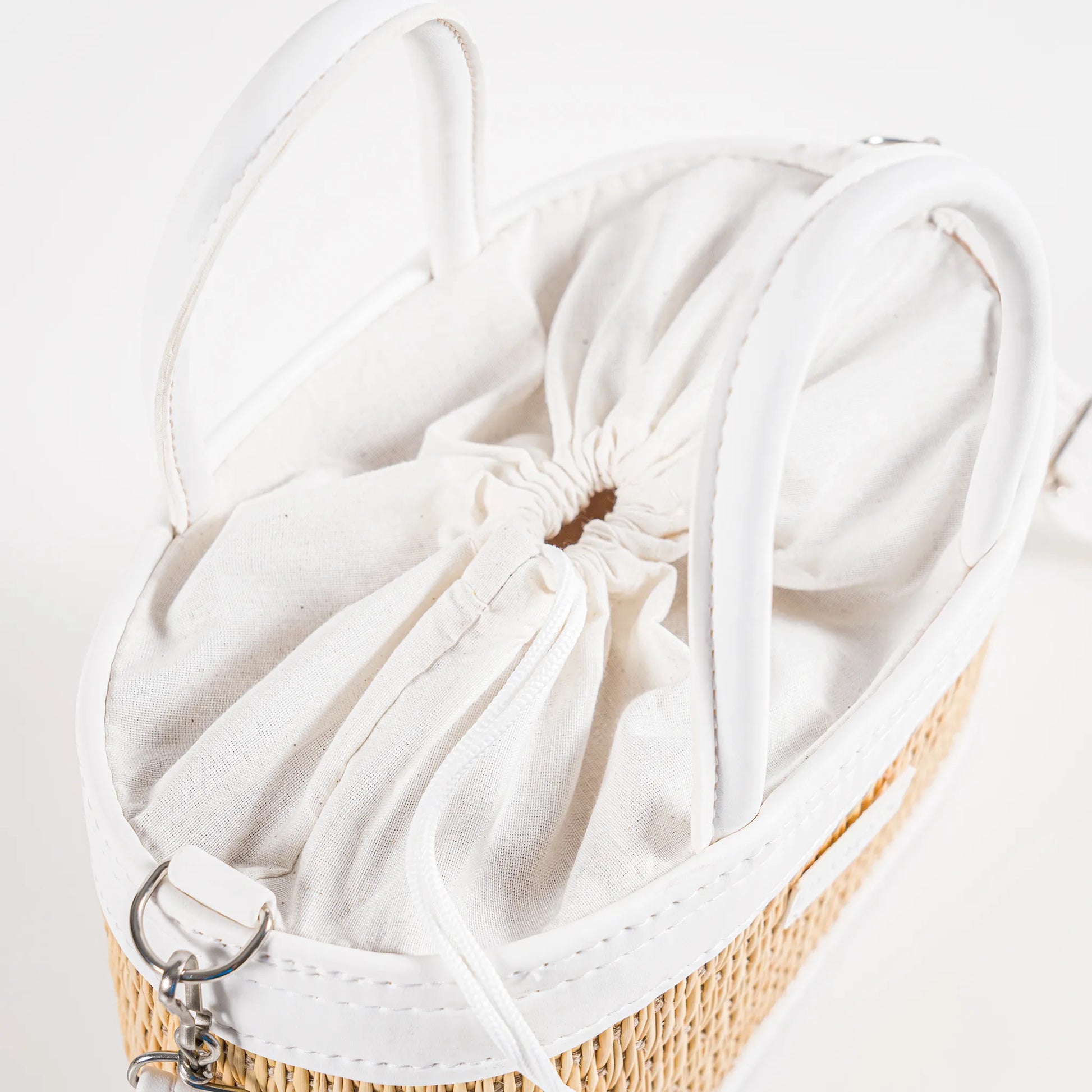 Handmade Natural Fiber Handbag – Couffin Coquette with Detachable Strap