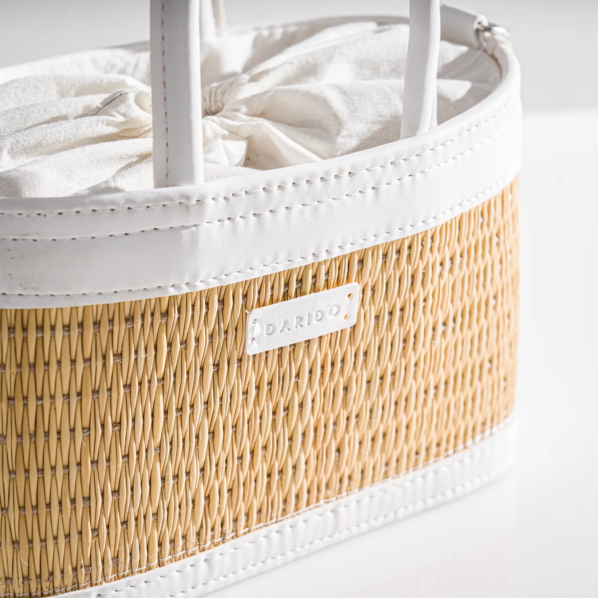 Handmade Natural Fiber Handbag – Couffin Coquette with Detachable Strap