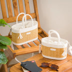 Coquette handmade natural fiber and vegan leather bag – product view 25