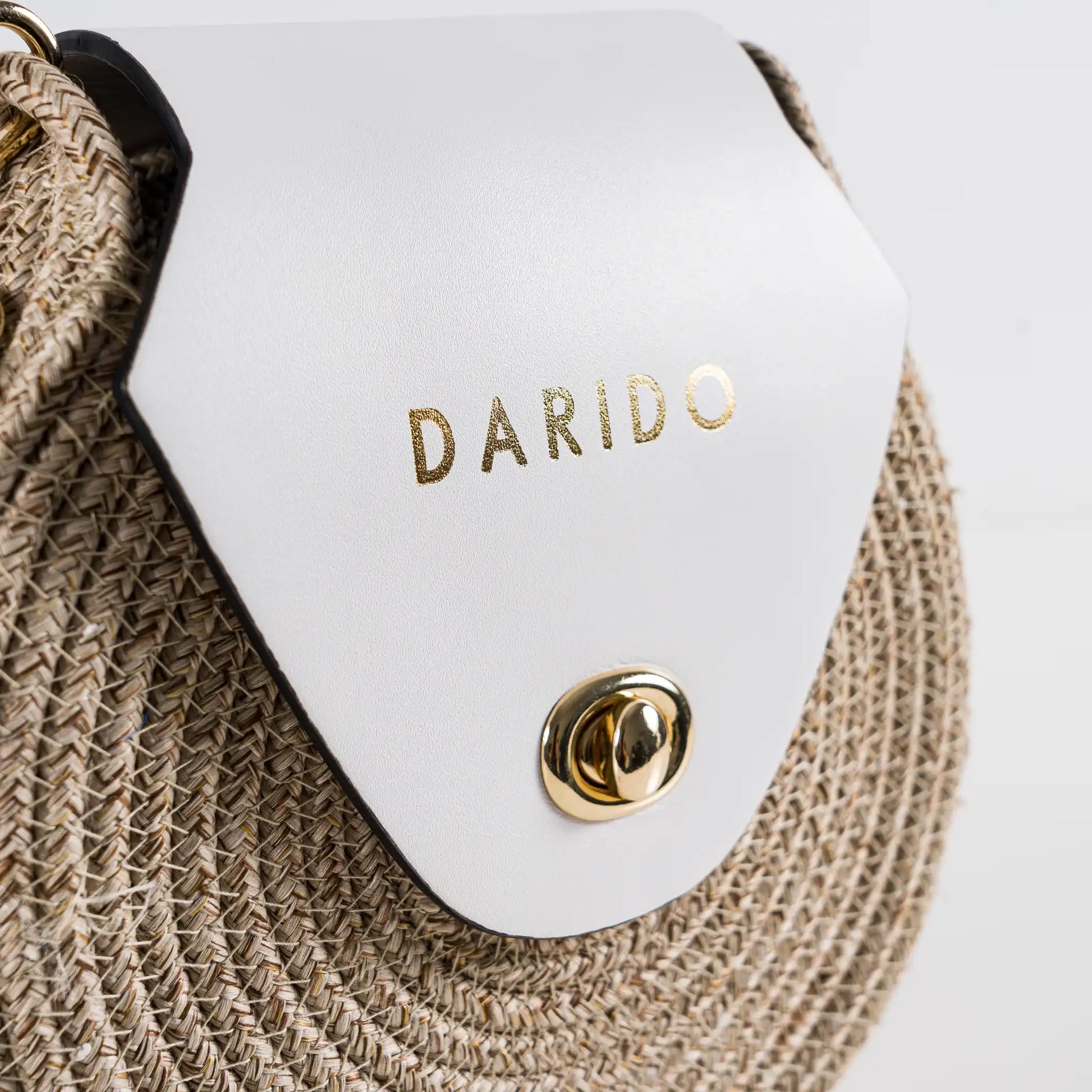 Blana & Amla – Handmade Round Woven Crossbody Bag with Eco-Leather Flap