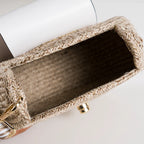 Blana & Amla – Handmade Round Woven Crossbody Bag with Eco-Leather Flap