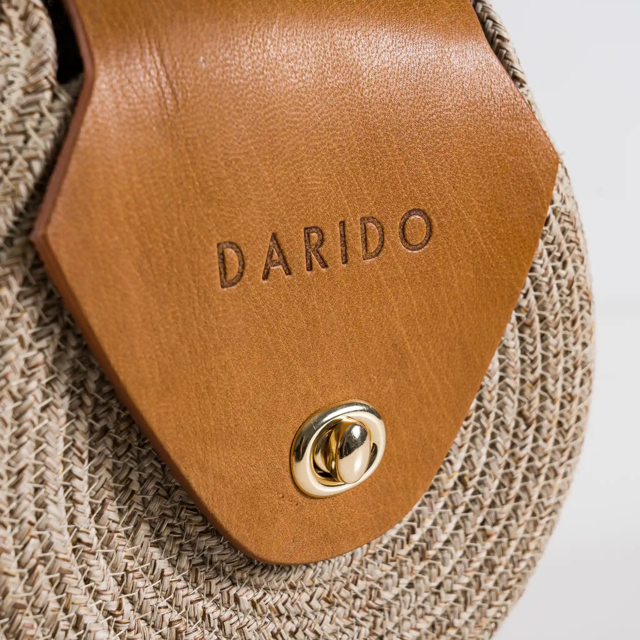 Blana & Amla – Handmade Round Woven Crossbody Bag with Eco-Leather Flap