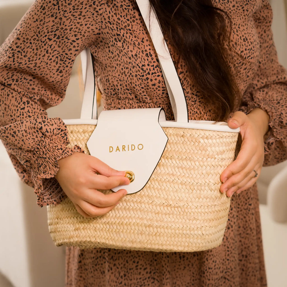 Perla handmade natural fiber and leather bag – product view 11