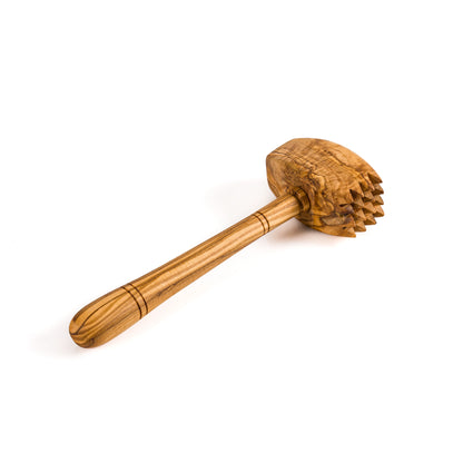 Handmade Olive Wood Meat Tenderizer – Double-Sided Wooden Meat Mallet