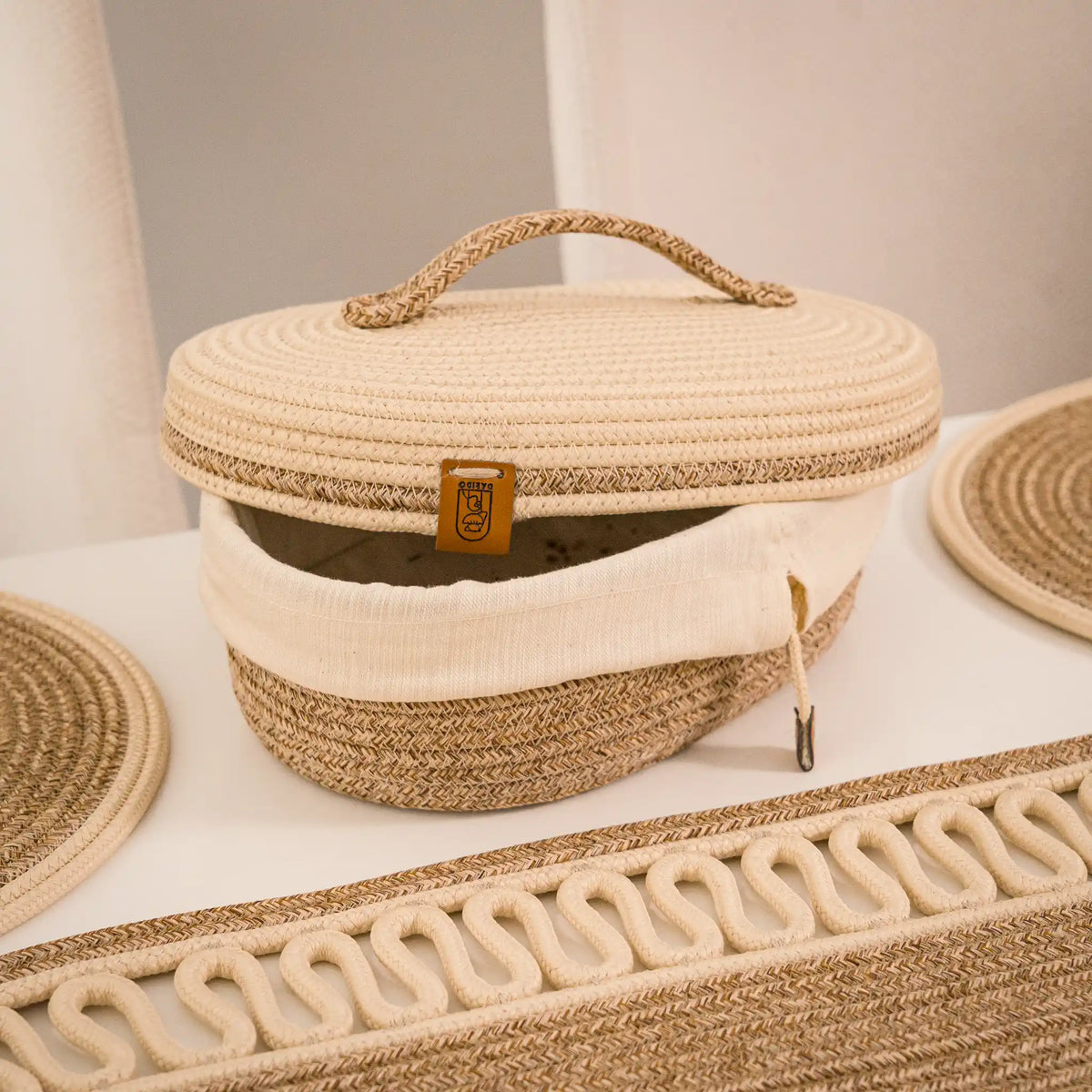 Handwoven Braided Cotton Table Set – detail view 27