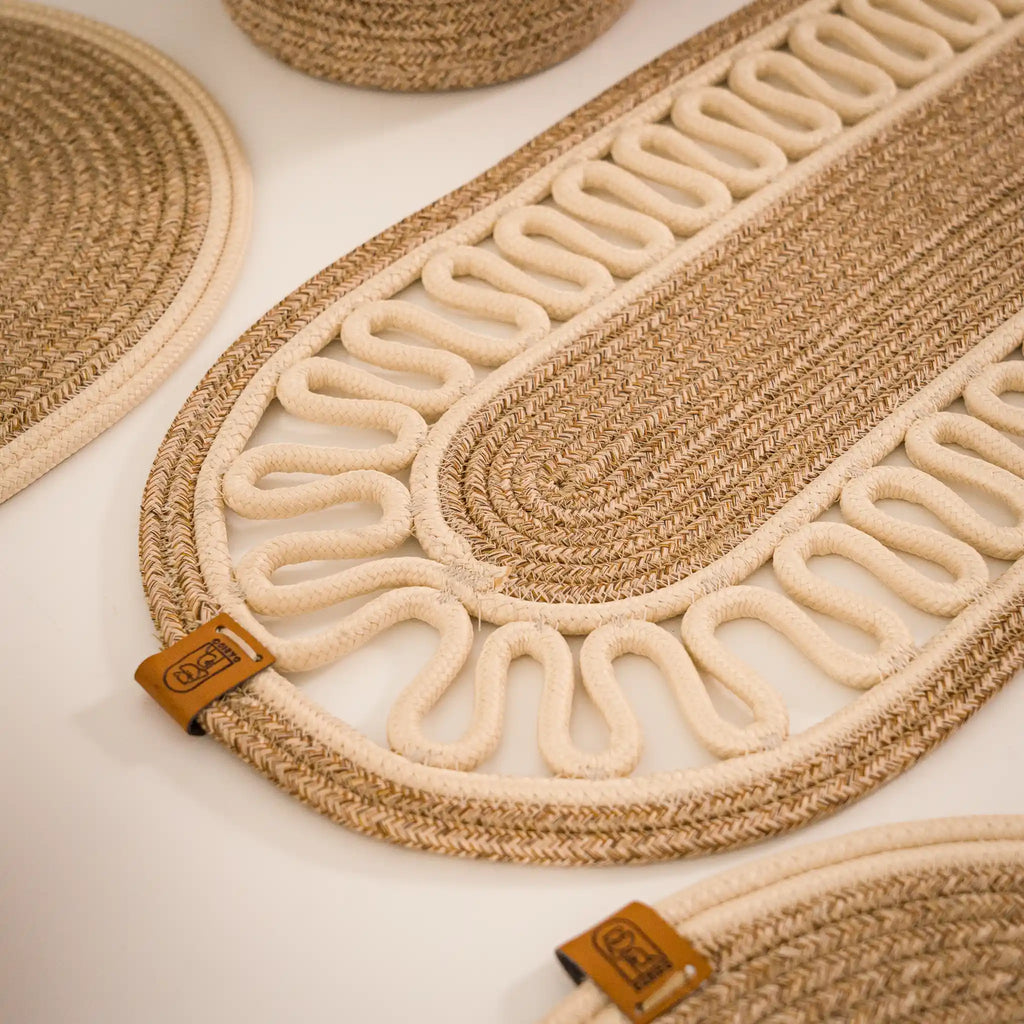 Handwoven Braided Cotton Table Set – detail view 28