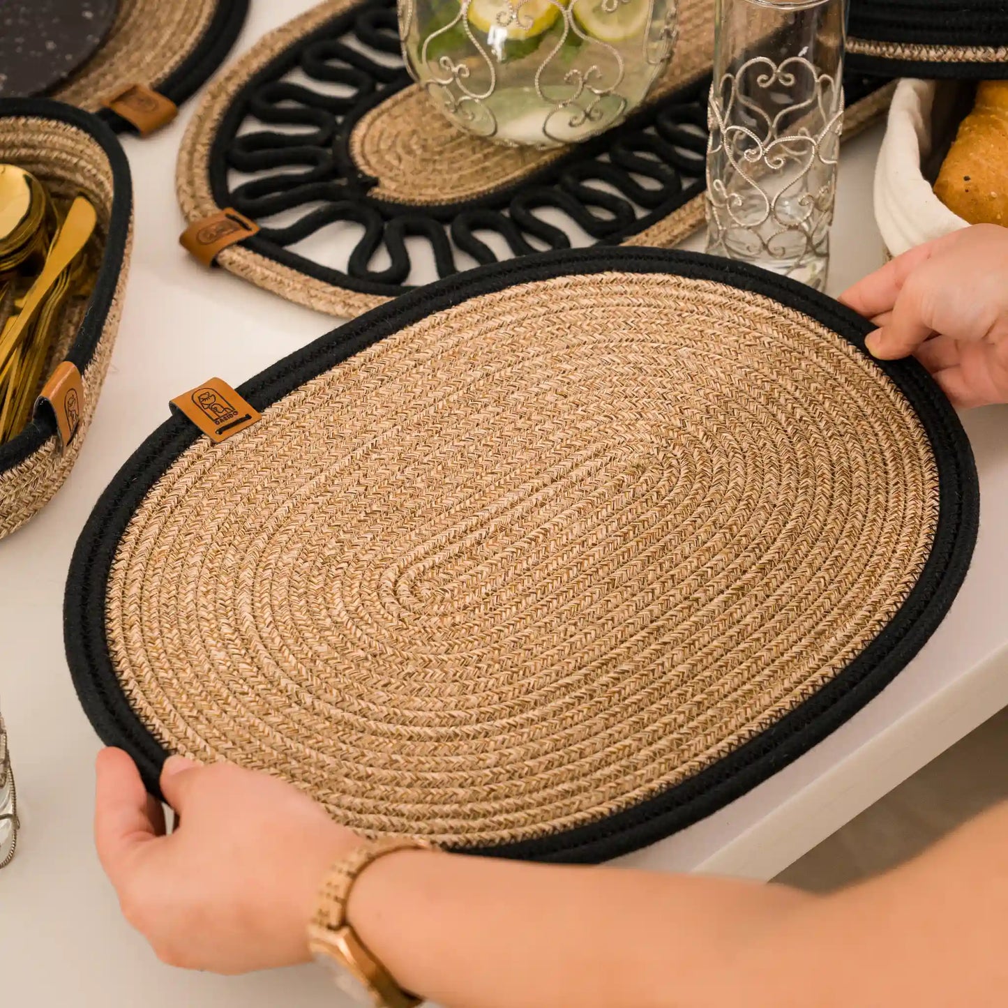 Tressia – Handcrafted Braided Cotton Dining Set – product and lifestyle view 18