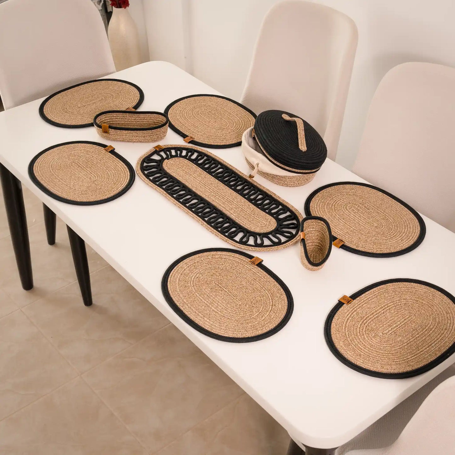 Tressia – Handcrafted Braided Cotton Dining Set – product and lifestyle view 16