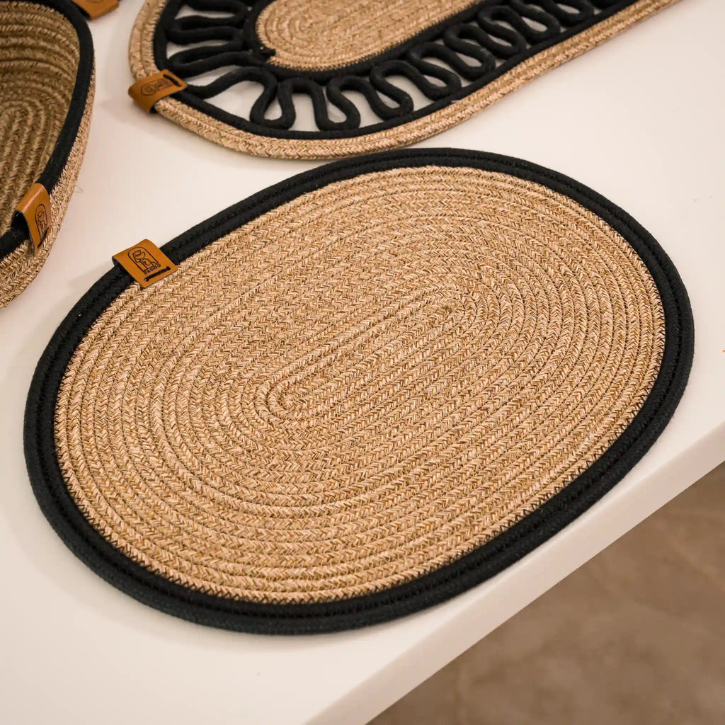 Handwoven Braided Cotton Table Set – detail view 9
