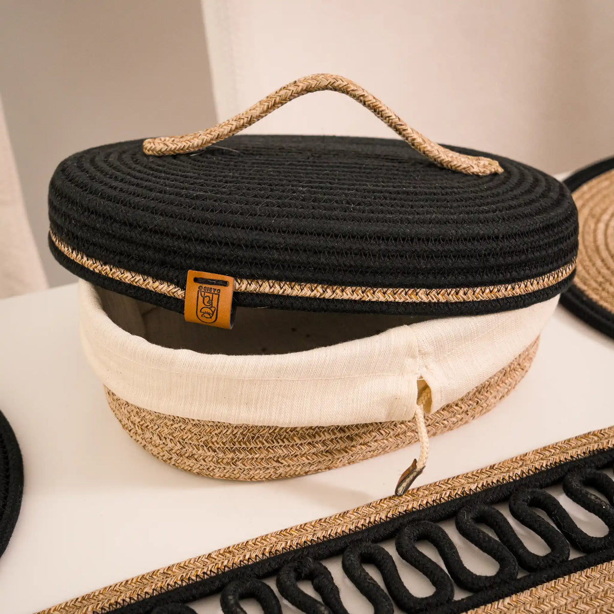 Handwoven Braided Cotton Table Set – detail view 13