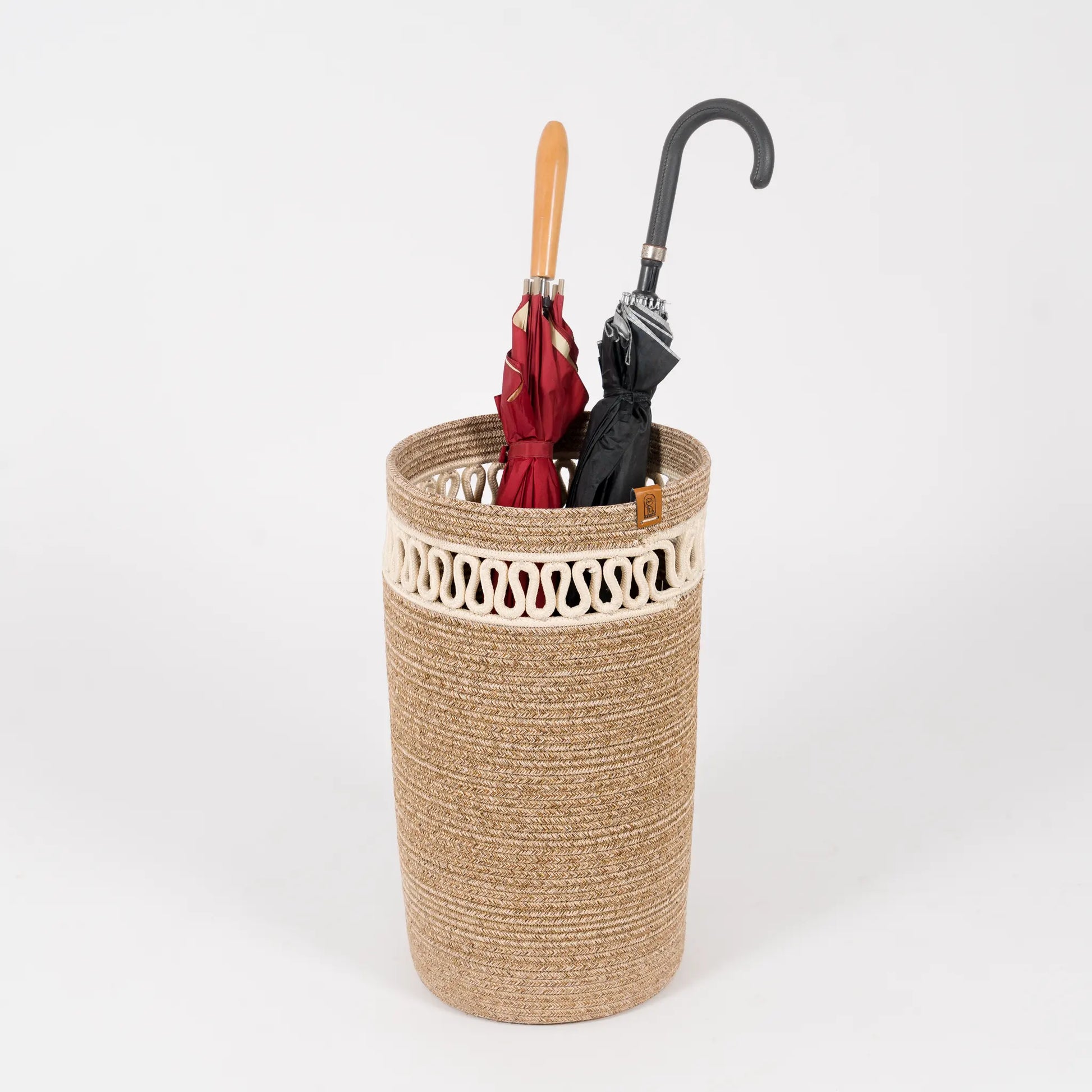 Handcrafted Braided Cotton Rope Umbrella Holder – view 5