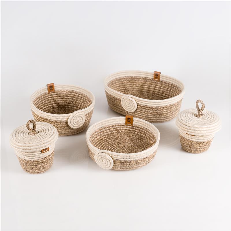 Organa – 5-Piece Braided Cotton Storage Basket Set – primary product view
