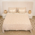 Sakura Cotton Bedding Set with 4 Pillowcases – Camel, Beige & Greige