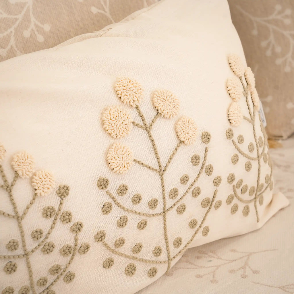 Sakura Cotton Bedding Set with 4 Pillowcases – Camel, Beige & Greige