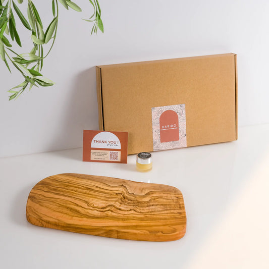 Handmade Olive Wood Cutting Board – Reversible, Rustic & Food-Safe | 12x7" (30x18cm)