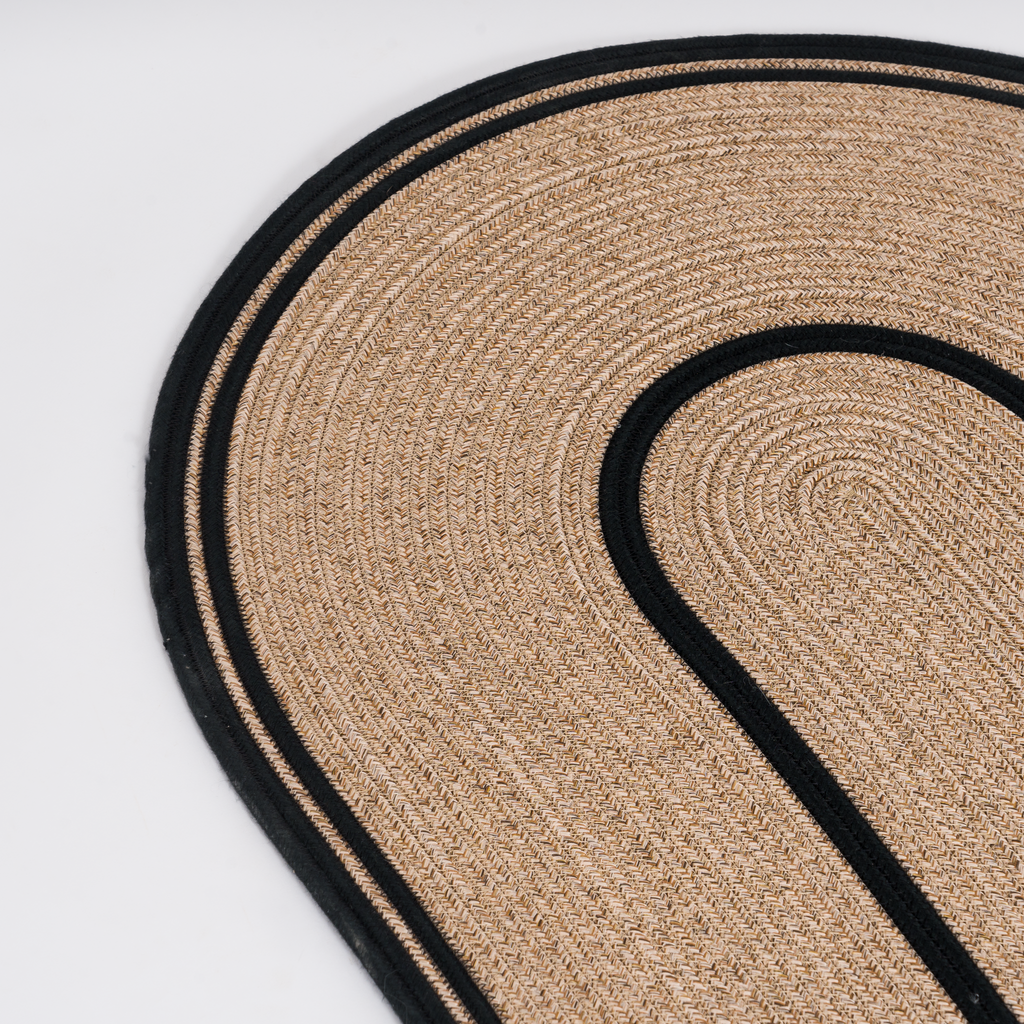 Handcrafted Large Oval Braided Cotton Rug – product and lifestyle view 8