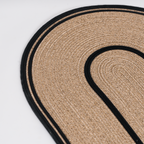 Handcrafted Large Oval Braided Cotton Rug – product and lifestyle view 8