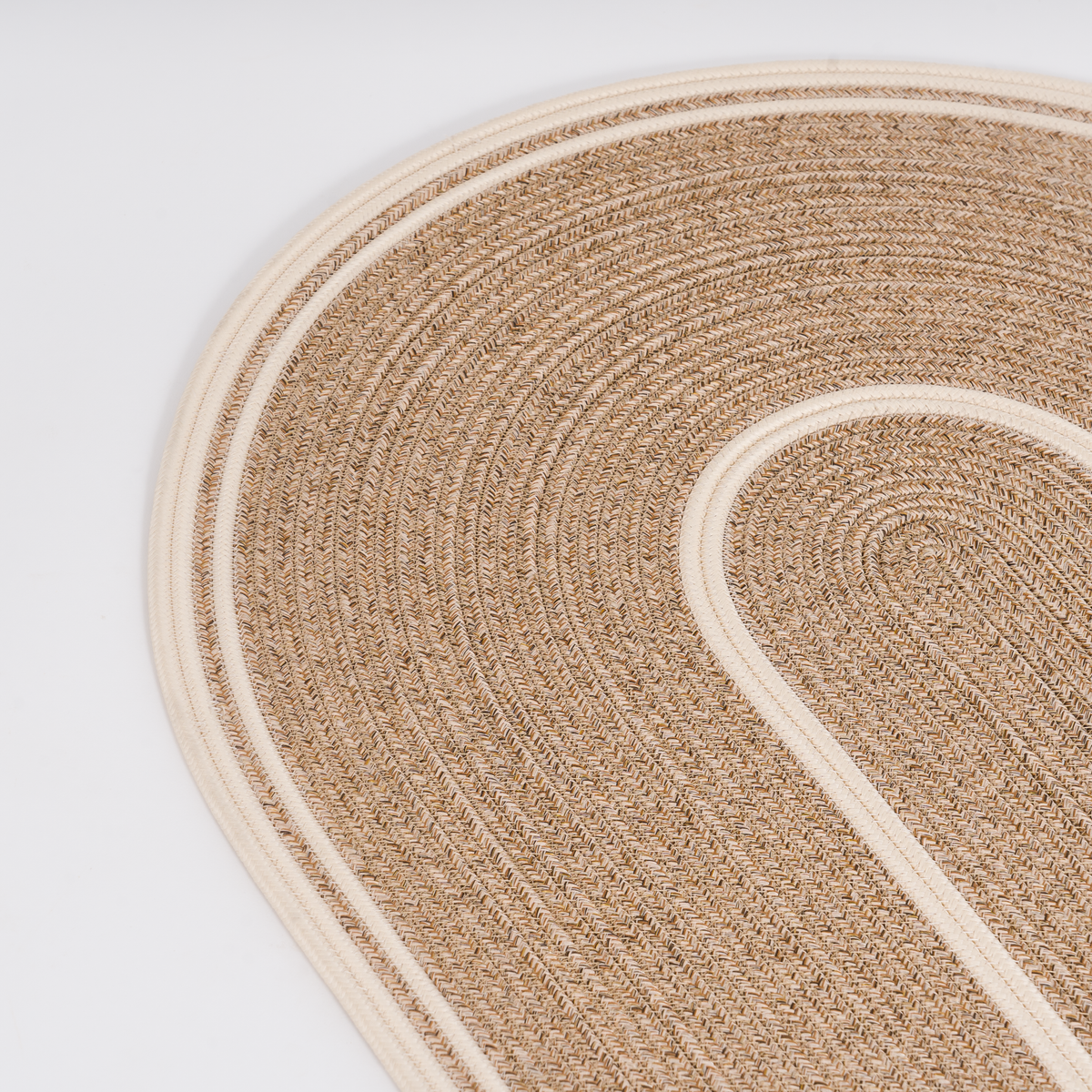 Handcrafted Large Oval Braided Cotton Rug – product and lifestyle view 10