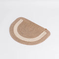 Handcrafted Half-Circle Cotton Rug with Zigzag Pattern – product and lifestyle view 2