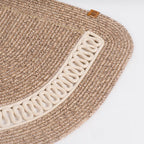 Handcrafted Half-Circle Cotton Rug with Zigzag Pattern – product and lifestyle view 3