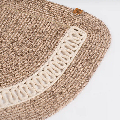Braided Half Circle Rug with Zigzag Pattern