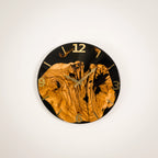 Handcrafted Olive Wood Wall Clock with Premium Epoxy Resin - Unique 13.4" Silent Artisan Wood Wall Decor – detail view 15