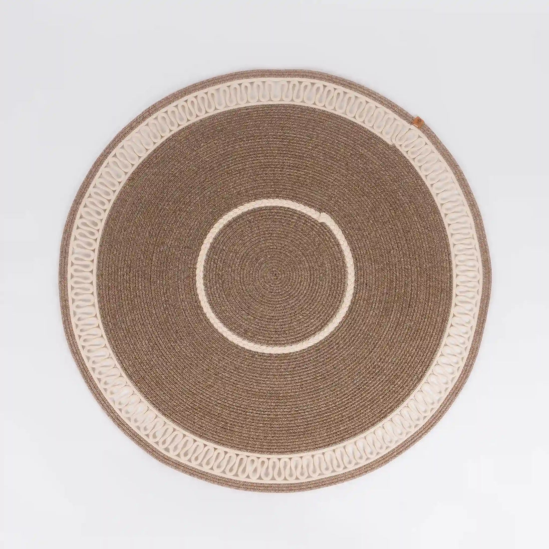 Handcrafted Round Braided Cotton Rug – product and lifestyle view 2