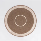 Handcrafted Round Braided Cotton Rug – product and lifestyle view 2