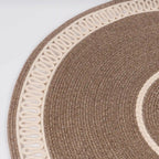 Handcrafted Round Braided Cotton Rug – product and lifestyle view 3
