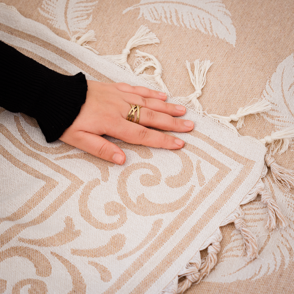 Pluma Handmade Cotton Throw — 118 × 79 in
