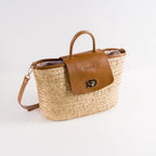 Naïa handmade plant fiber and leather bag – product view 1
