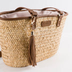Sienna handmade plant fiber and leather bag – product view 2
